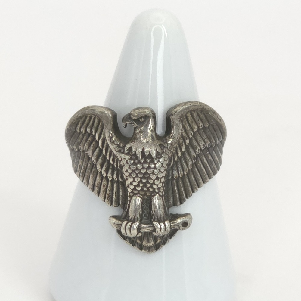 Navajo Sterling Silver 3D Large Bald Eagle Band Ring Sz‎ 11.75 12g Patriotic 925 - Picture 3 of 16